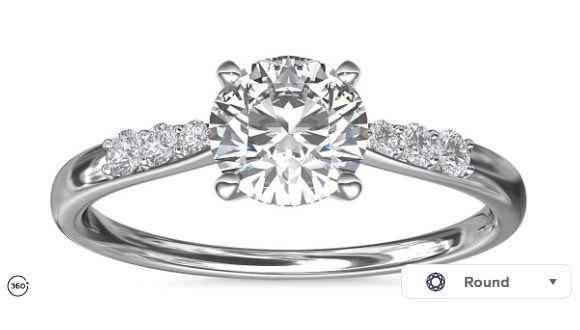 Petite diamond enegagement ring setting