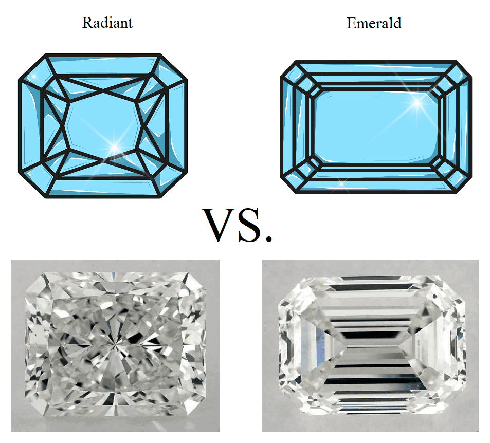 Radiant Cut vs. Emerald Cut diamond scheme