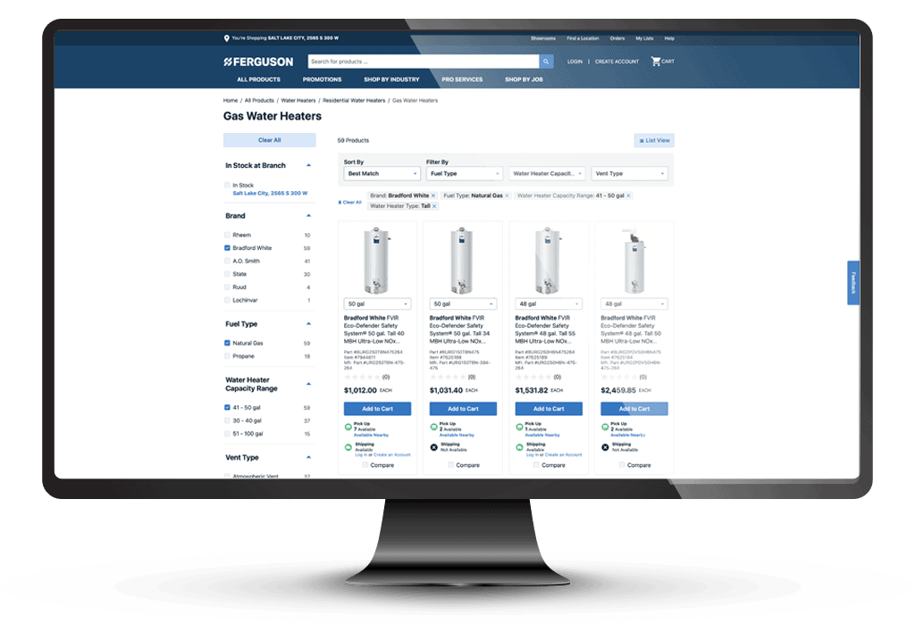 Ferguson Site Search - Water Heaters