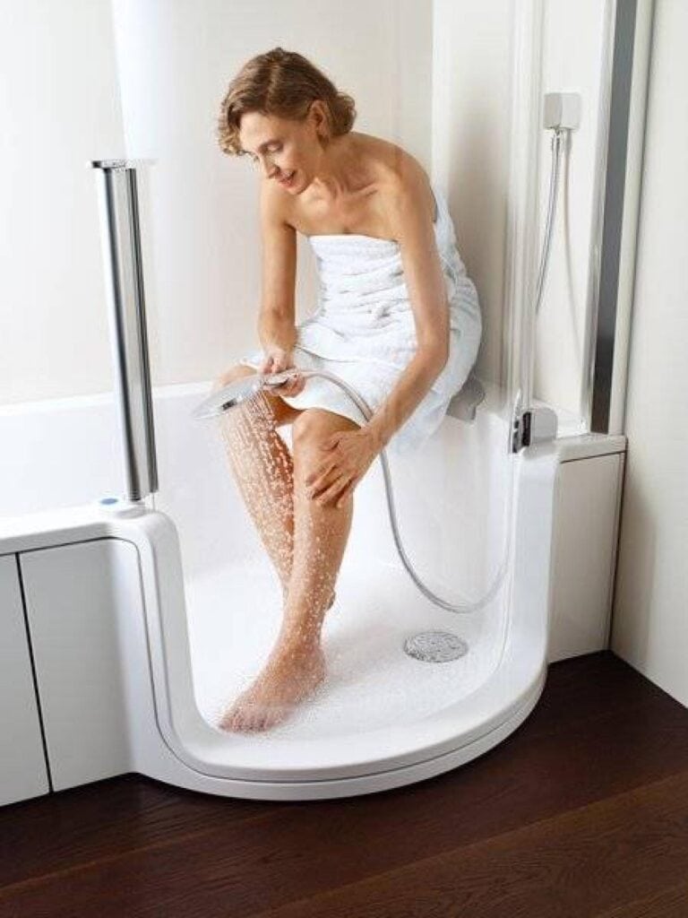 Baignoire à porte combiné douche