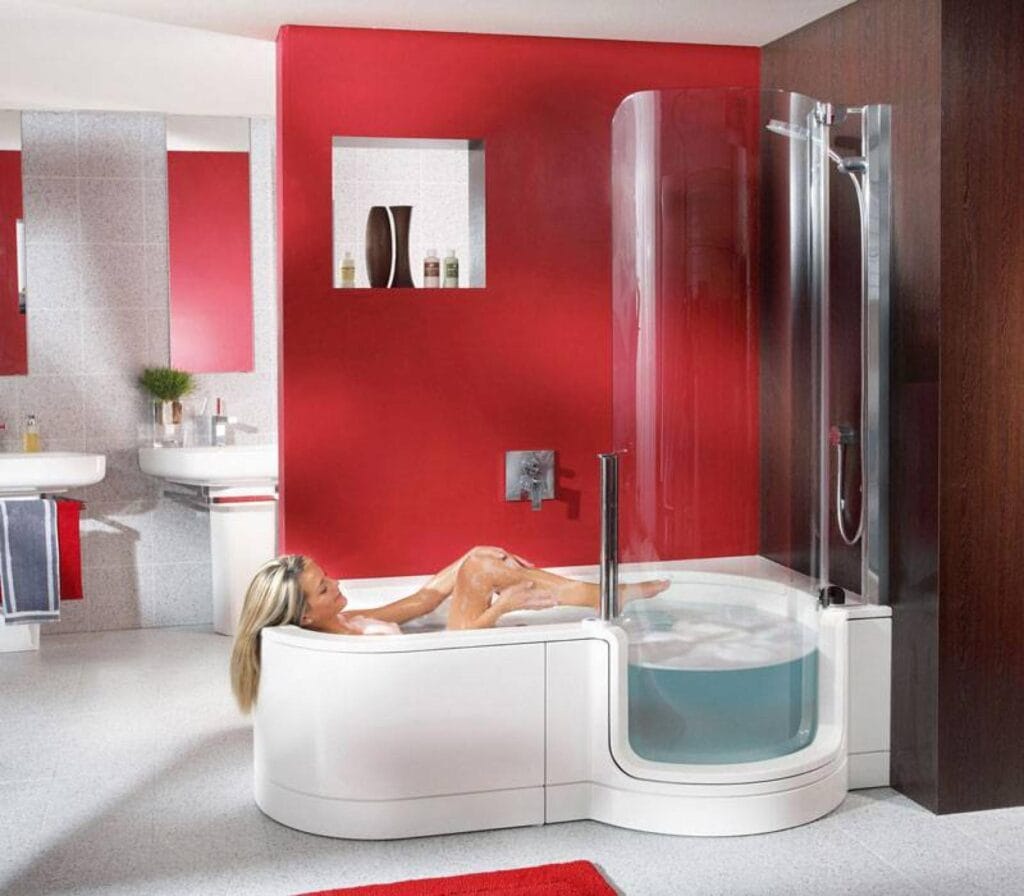 Baignoire à porte combiné douche