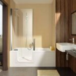 Baignoire à porte combiné douche