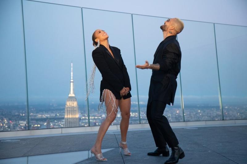 JLo and Maluma singing at The Edge
