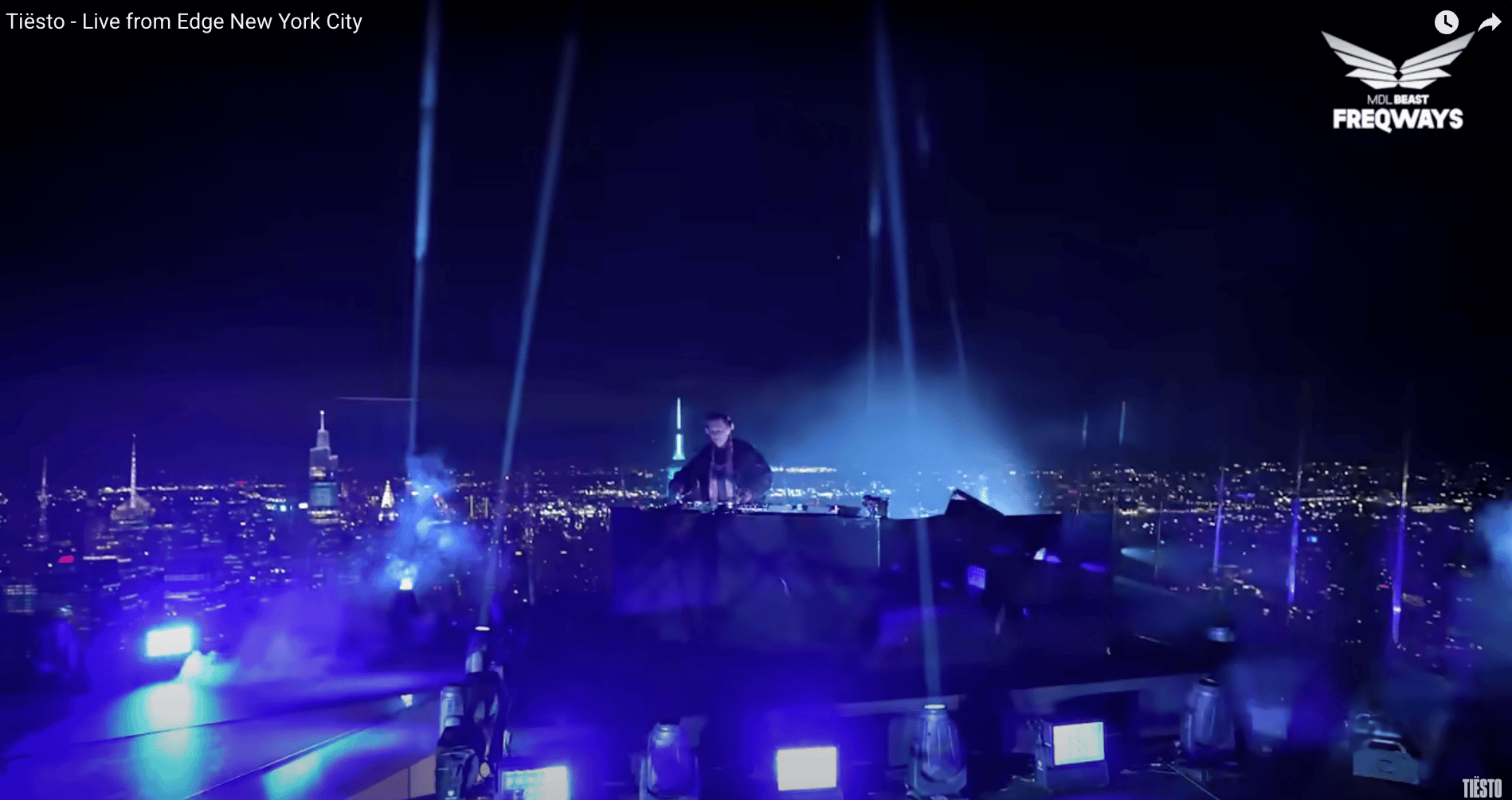 dj Tiesto performing a set at night