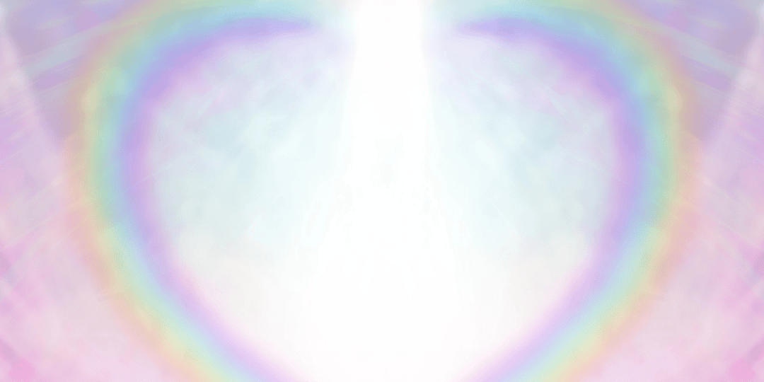 Herz umramt von Regebogen Farben