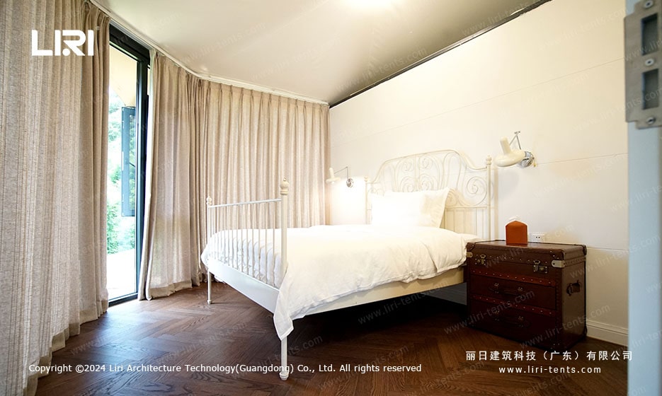 glamping tent bedroom suite interior