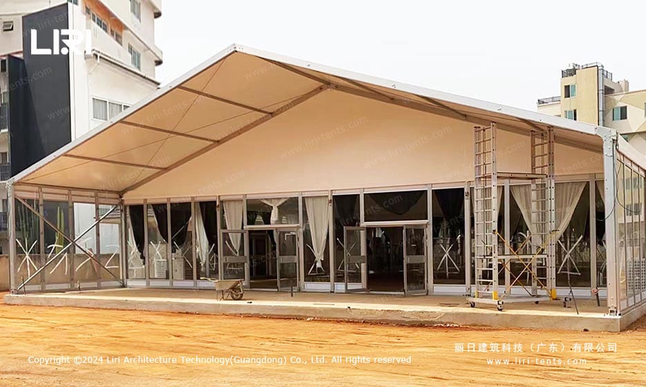 Outdoor event tent installation at Alisa Hotel Accra Ghana
