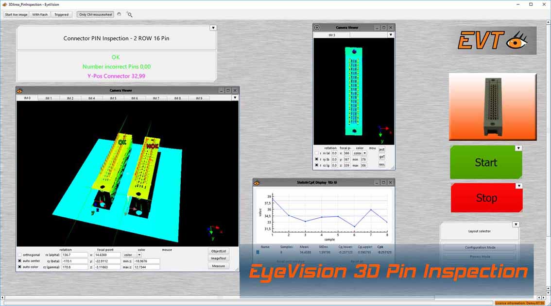 pin insection with 3d image processing