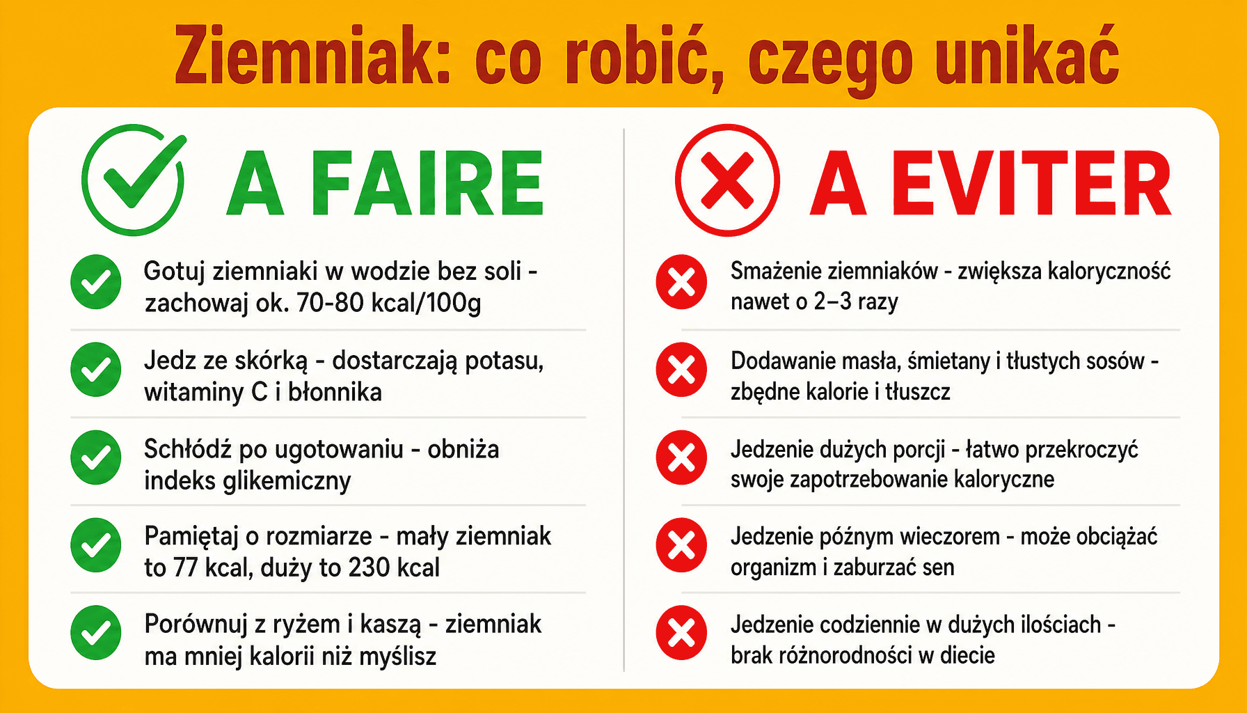 Ile kalorii ma ziemniak - porady co jeść i czego unikać przy gotowaniu