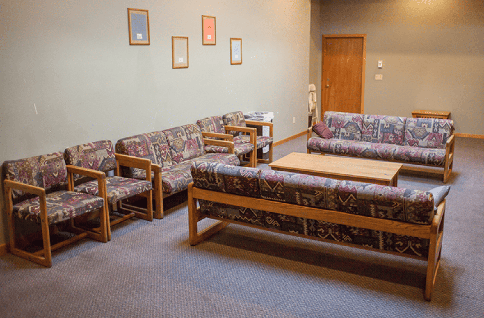Room with couches where campers can hang out