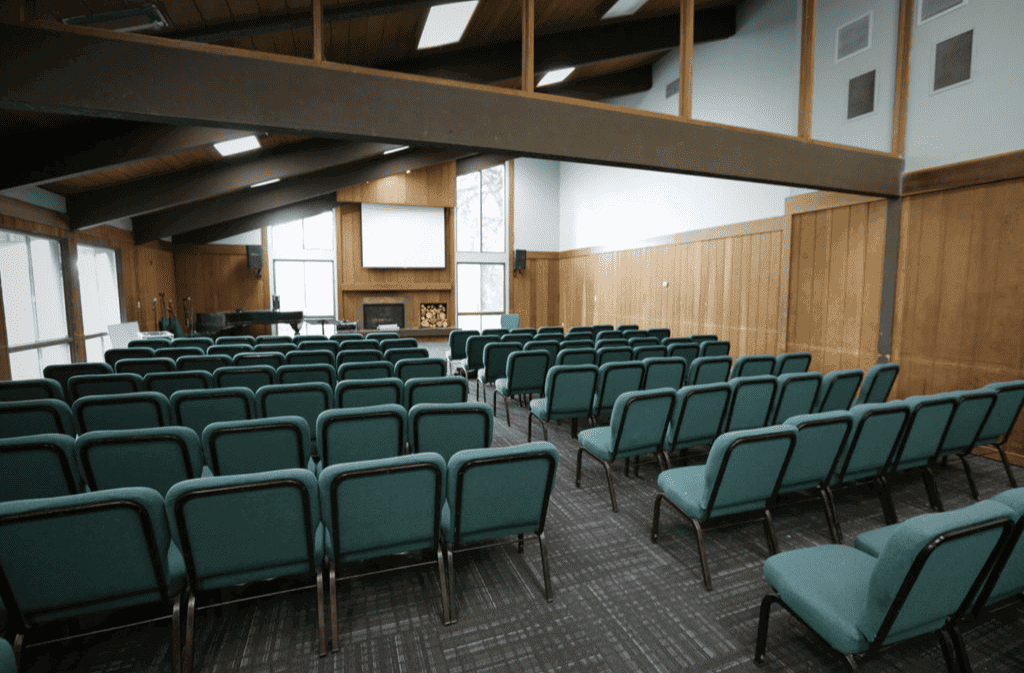 Chairs set up in a meeting space