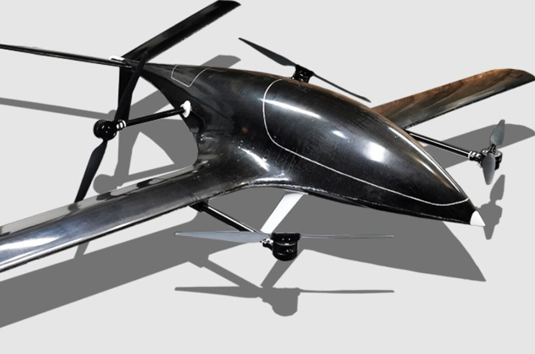 Designed and built in Canada by Forward Robotics the U7AG has 2.5 m wingspan and four rotors providing propulsion and VTOL. It’s designed for large-area applications with autonomous operation. - Photo: Forward Robotics