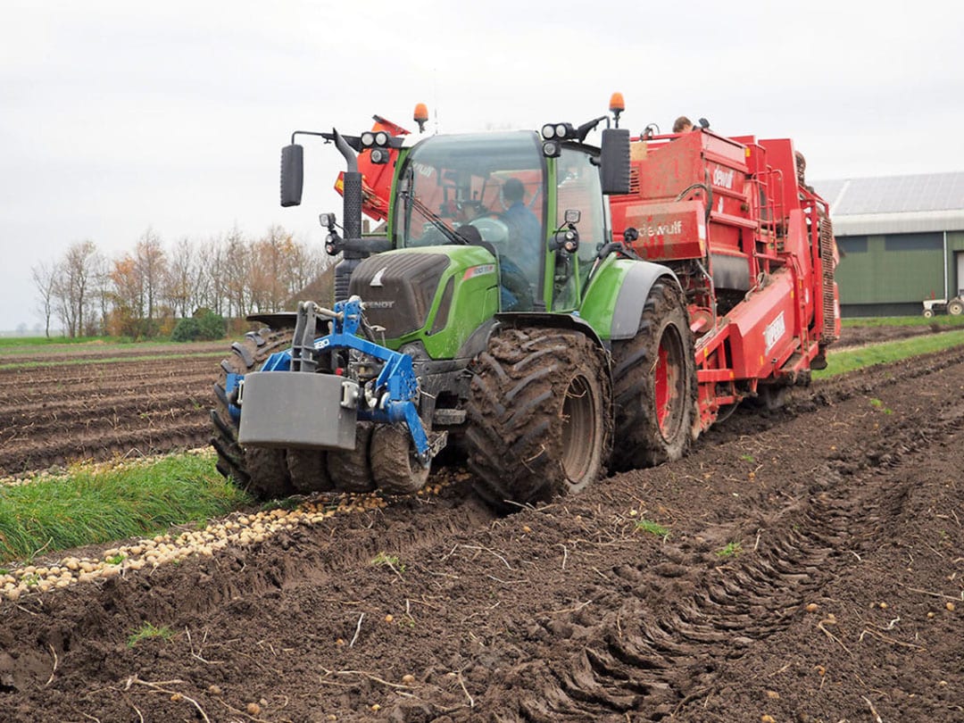 After the potatoes were lifted from the 90 cm beds i, they were picked up with a bunker harvester from a colleague.