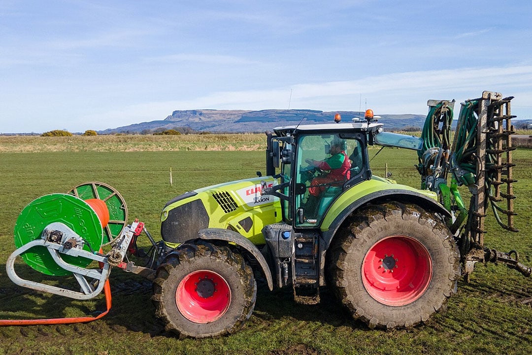 Alistair says his soils don’t like compaction, so all his tractors have large tyres to avoid hammering down the soil.