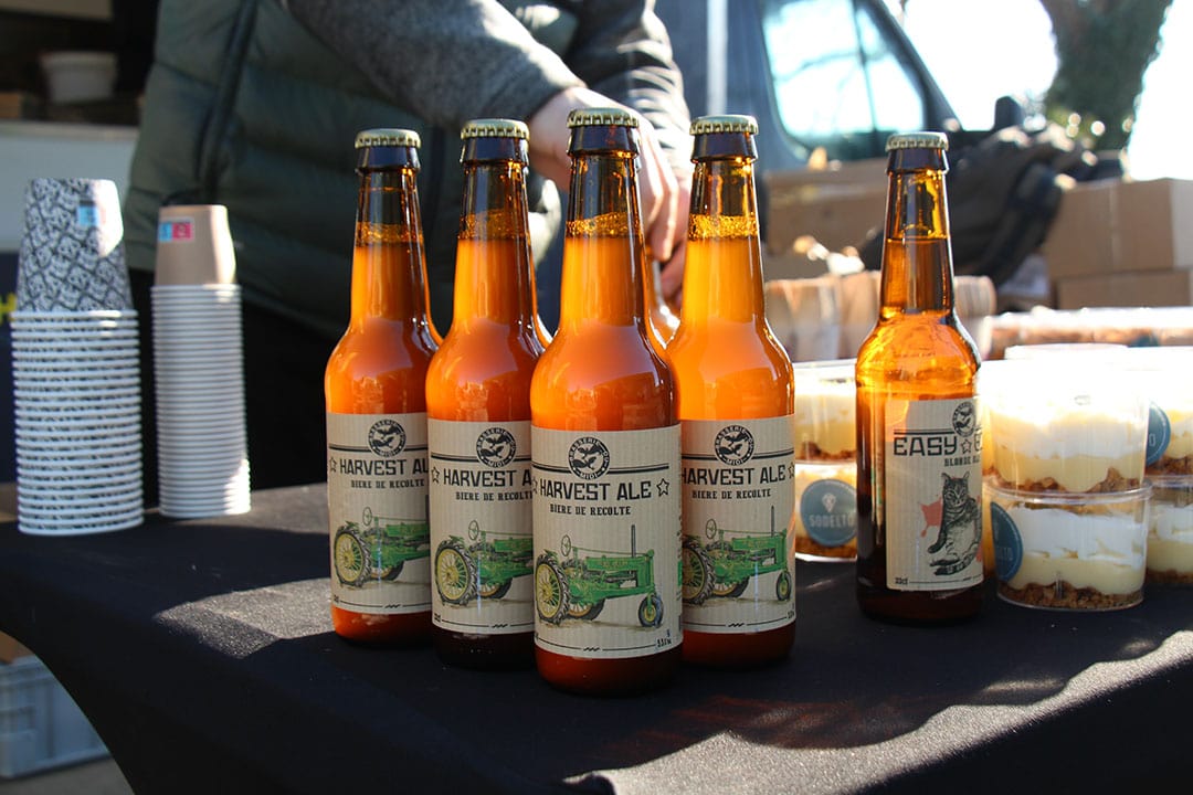 There was more to the show than just field robots. Despite the rather cold weather, participants could enjoy good food and drinks such as this Biere de Recolte or Harvest Ale.