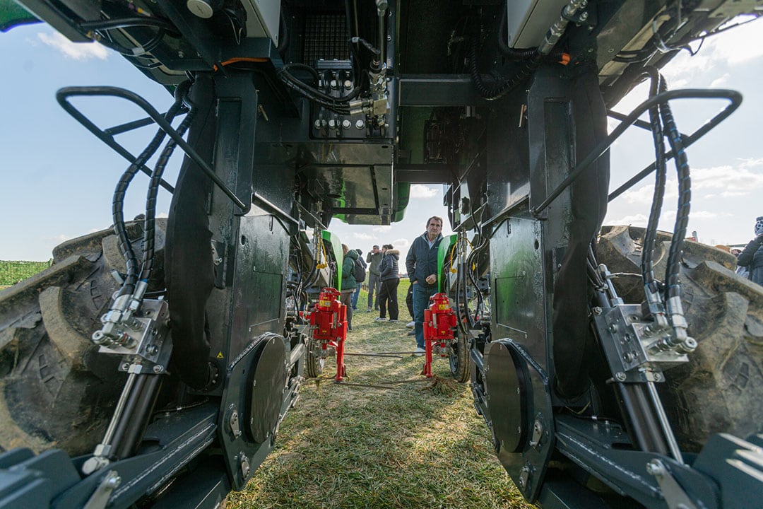 Getting up close and personal with the latest in ag robot technology. - Photo: GOFAR