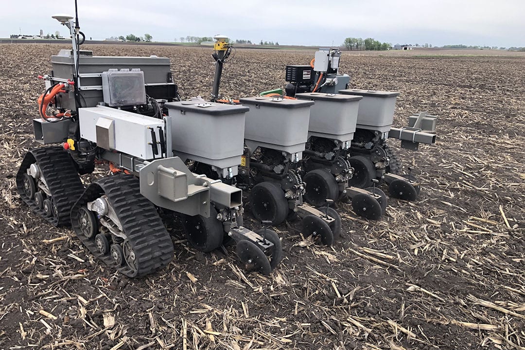 The automated movement of the machine is accomplished using standard ROS (robotic operating system) open-source code that’s similar to that of tractor ‘autosteer’ systems.