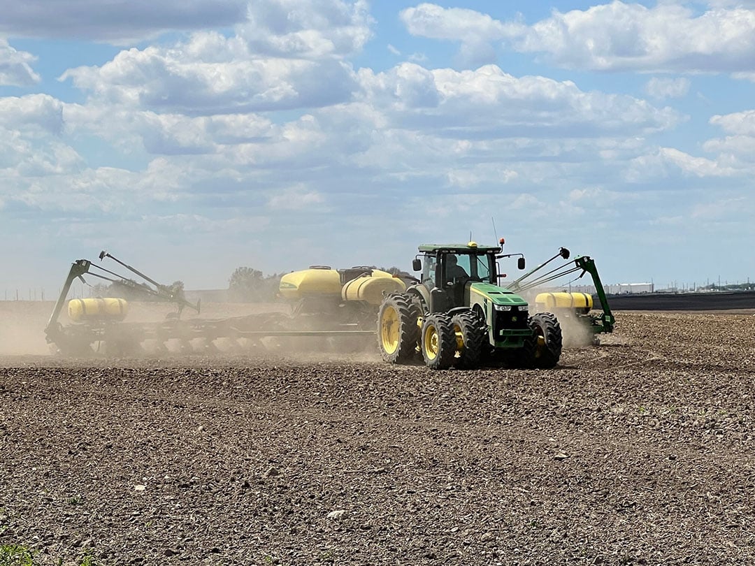 Pitstick Farms runs three of these planter combinations to plant its 2,000 hectares of maize and soybean.