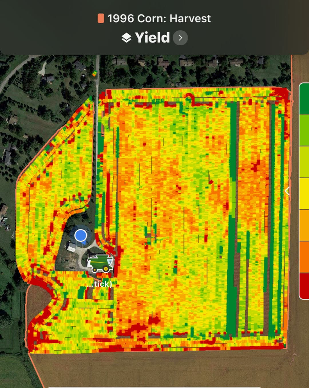 To find out how far their yields were off from the yield potential of the rented fields, Pitstick Farms started making maize yield maps in 1996 already.