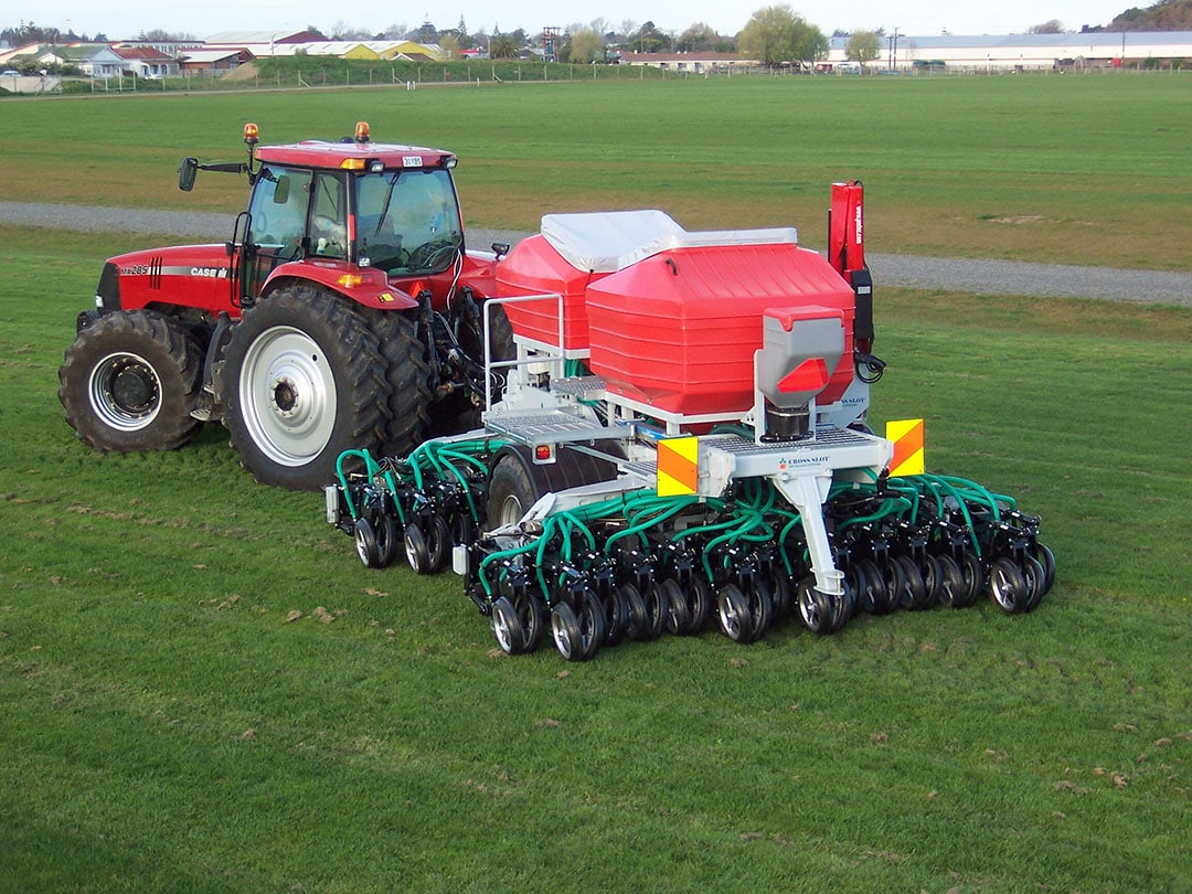 To help farmers with low disturbance no-tillage, Dr Baker has developed an opener that doesn’t scratch the soil during seeding. His low-disturbance no-tillage seeding system – named Cross Slot - is currently being sold in 21 countries. - Photo: Cross Slot