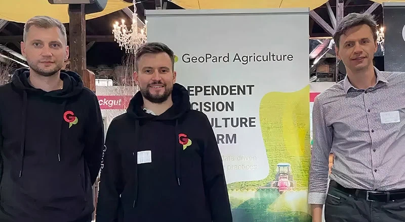 The three founders of GeoPard Agriculture, from left to right: Dzmitry Yablonski, Dmitry Dementiev and Vladimir Klinkov. - Photo: GeoPard Agriculture