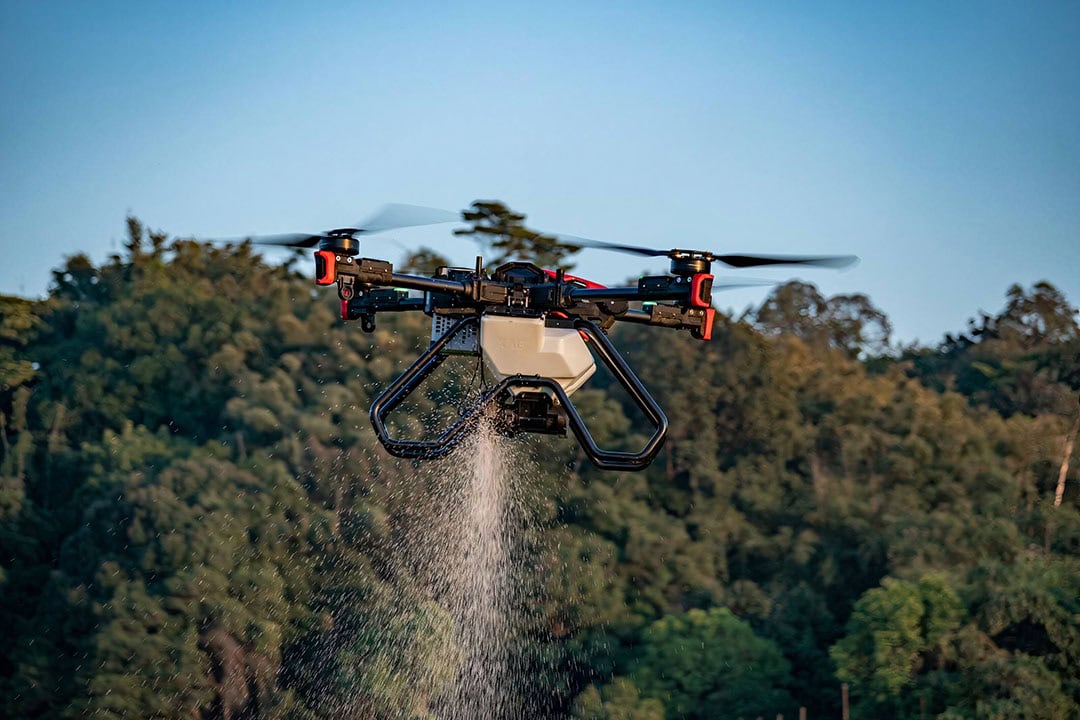 Drones can remove a person on a farm completely for certain tasks. It provides the opportunity to save a farmer, who has a unique skillset, time. - Photo: XAG