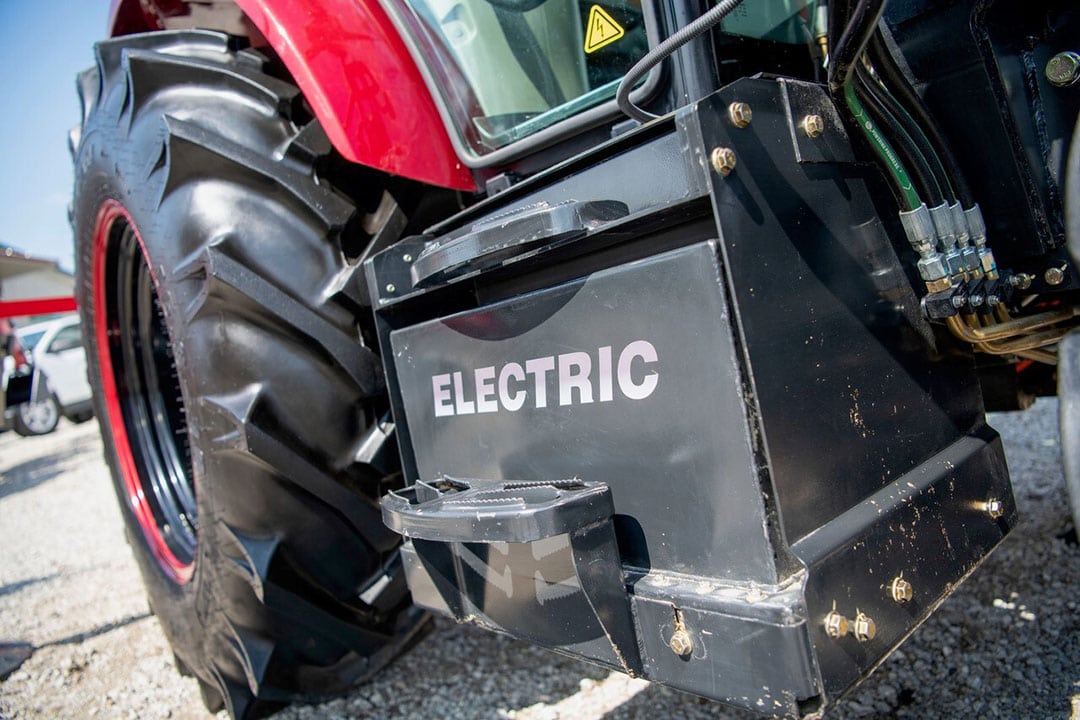 The battery pack of the electrically powered Case IH Farmall 75C.