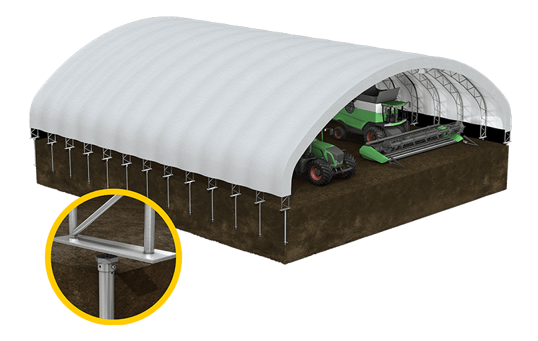 tente agricole sur pieux vissés