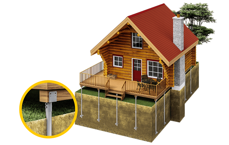cabin on screw piles