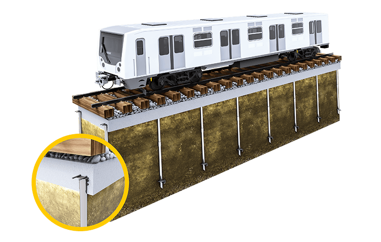 railway on helical piles