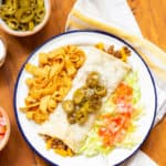 Texas-style chili cheese burrito