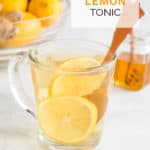 mug of ginger lemon tonic with honey