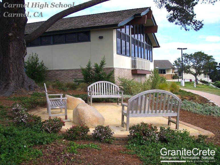 School installation of GraniteCrete permanent, permeable pavement