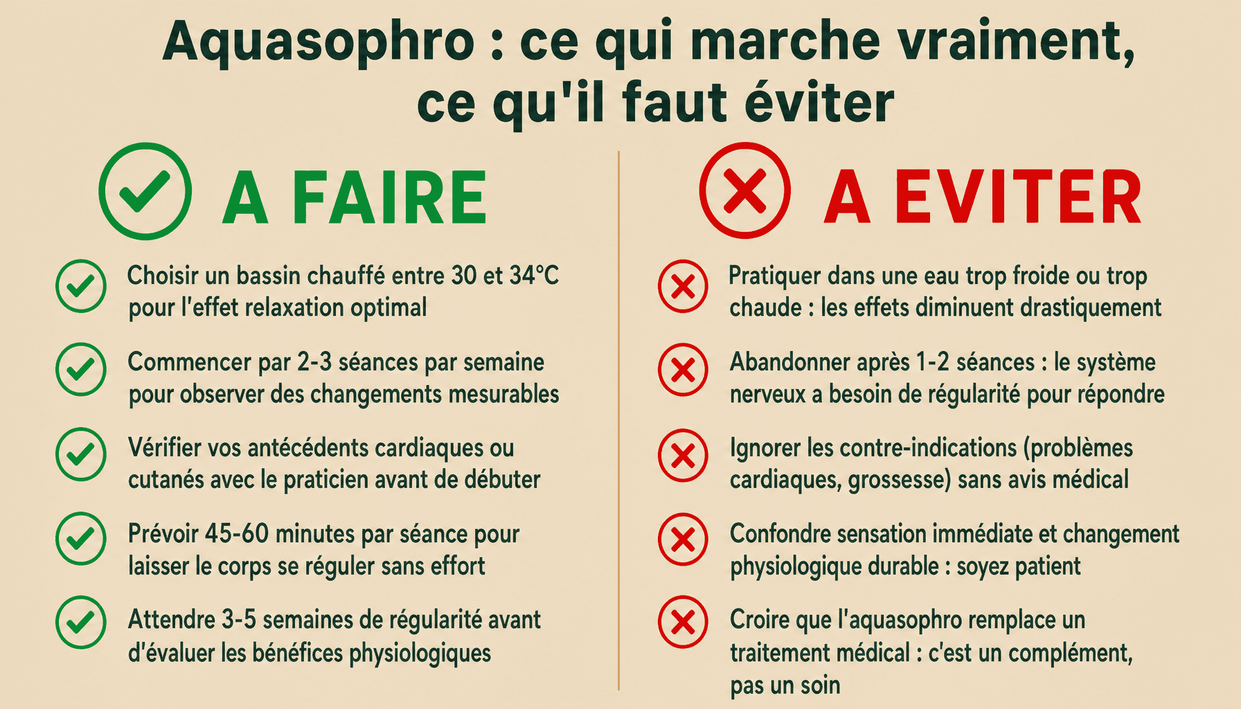 Guide atlas-dermato.org relaxation : bonnes pratiques et pièges de l'aquasophro pour débuter