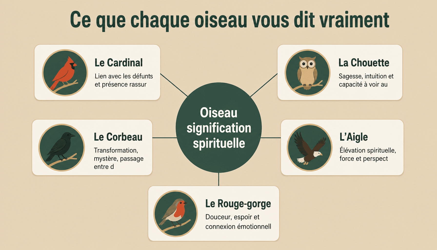 Oiseau signification spirituelle : guide des 5 espèces principales et leur symbolisme dans les traditions