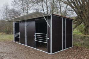 weideunterstand 6x3m mit türgatter und vordach