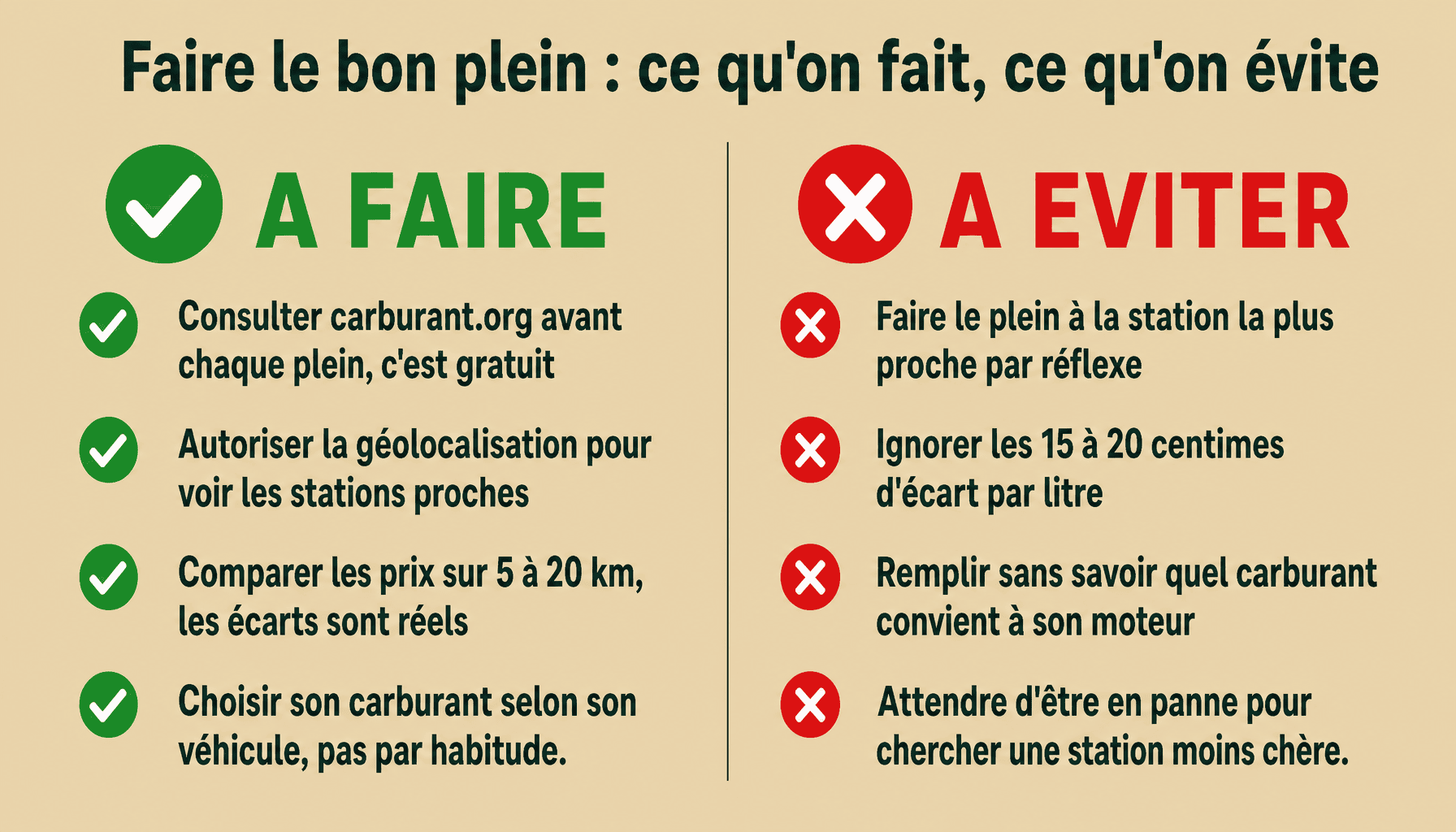 Infographie carburant org : bonnes pratiques et erreurs à éviter pour économiser sur le carburant en France