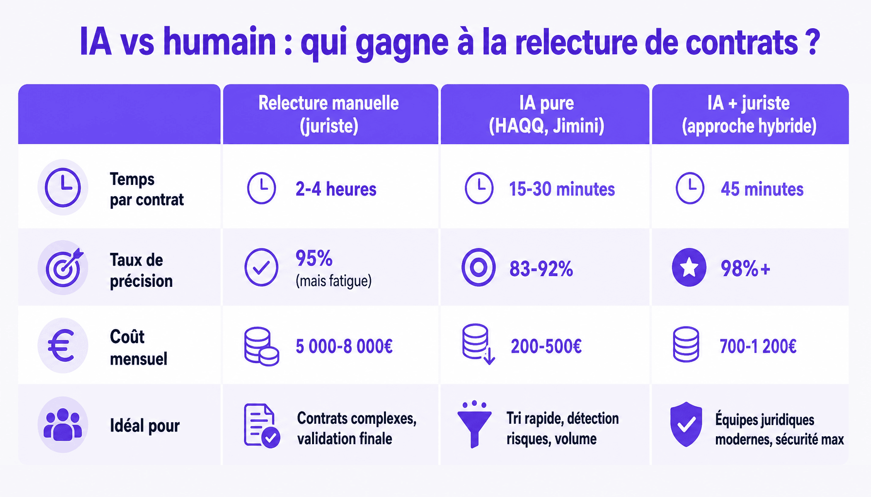 Comparatif logiciel relecture contrats IA SmartReview précision temps coût pour débutants