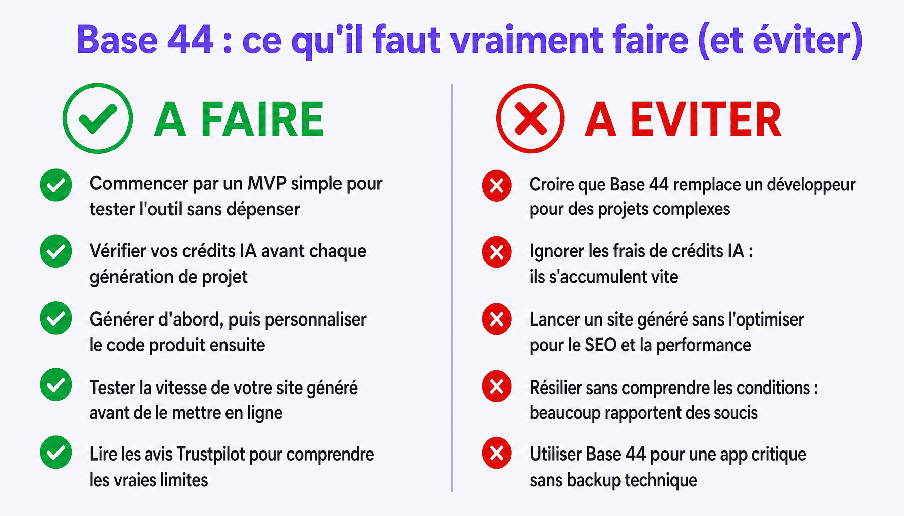 Infographie avis Base 44 site web : bonnes pratiques et pièges à connaître pour débuter