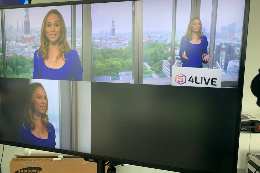 5 4 live moderatorin ilka groenewold beim hybrid event in hamburg