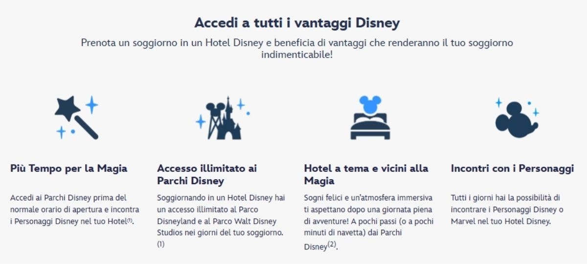 vantaggi hotel disney a disneyland paris