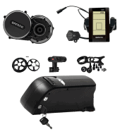 Kit moteur pédalier Cette photo représente un kit électrique, disponible à l'achat sur votre site Je Roule Vert