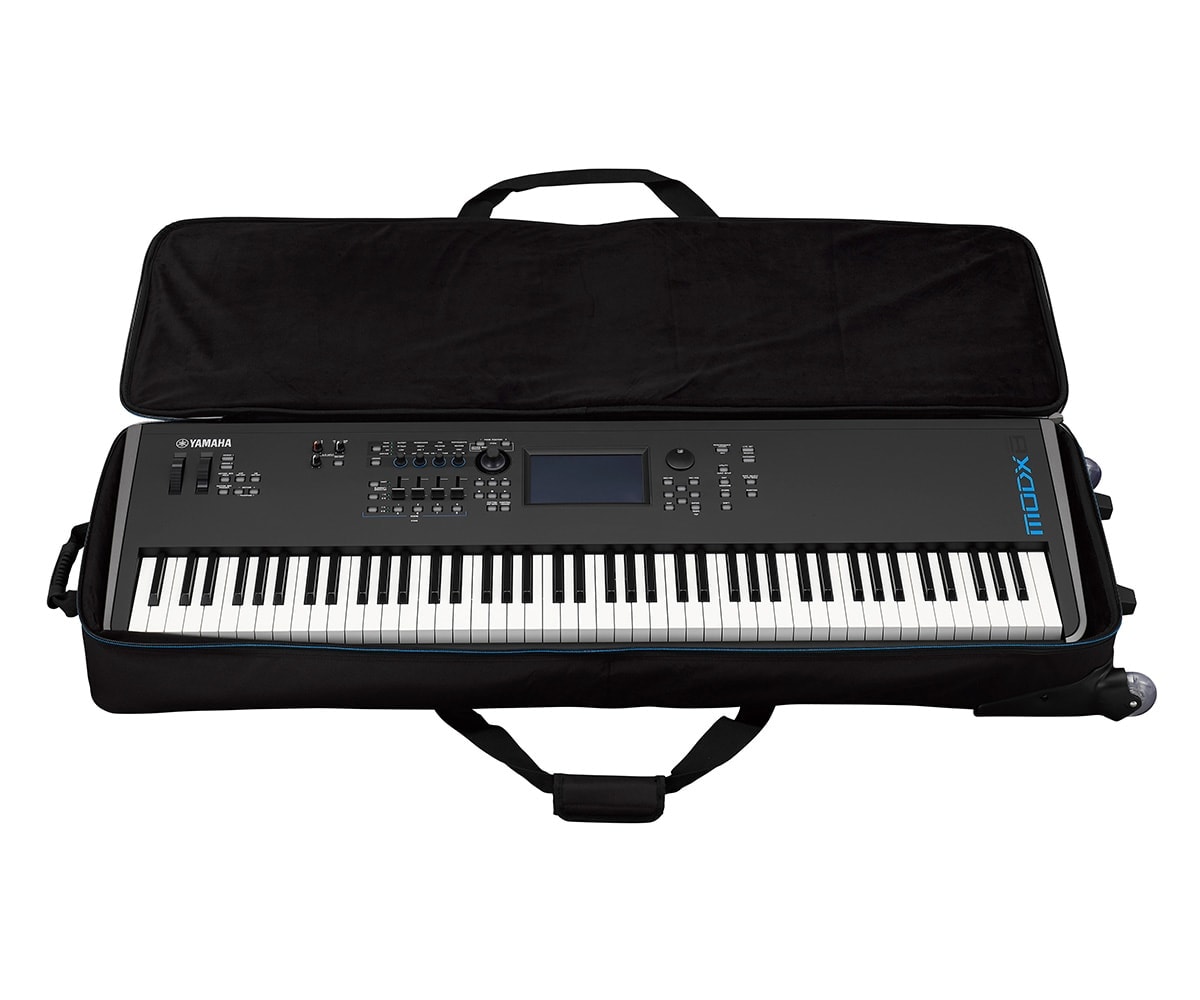 Yamaha SC MDODX8 Softcase Tasche schwarz geöffnet Synthesizer