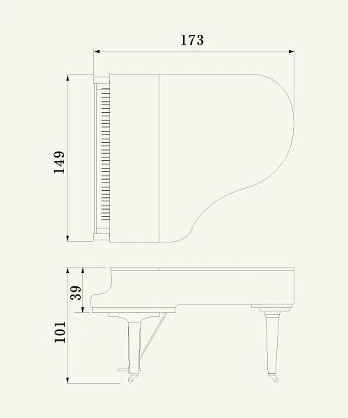 Yamaha Flügel C2x Maße