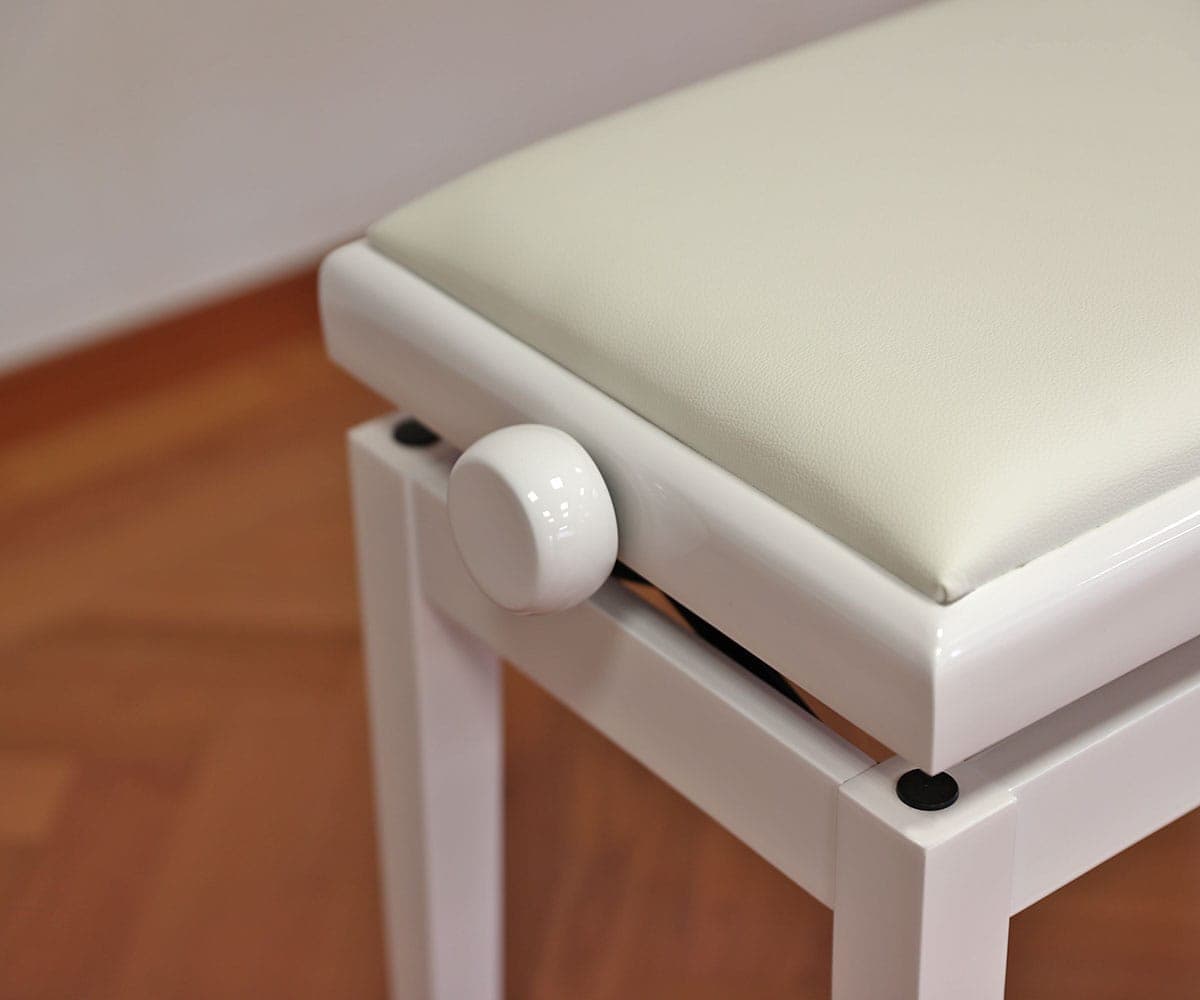 Klavierbank - weiß glanz - Detail