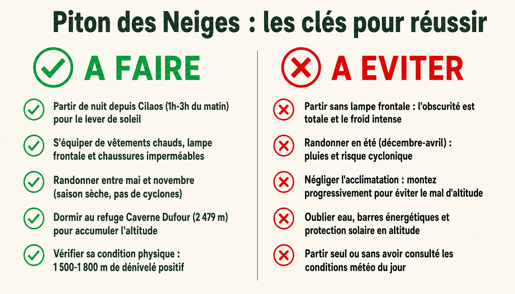 Guide pratique piton des neiges rando : à faire et à éviter pour l'ascension