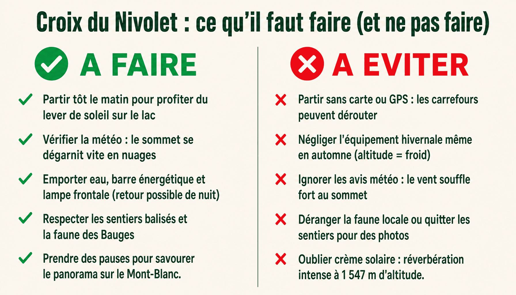 Guide pratique rando croix du nivolet : conseils et erreurs à éviter pour une randonnée réussie