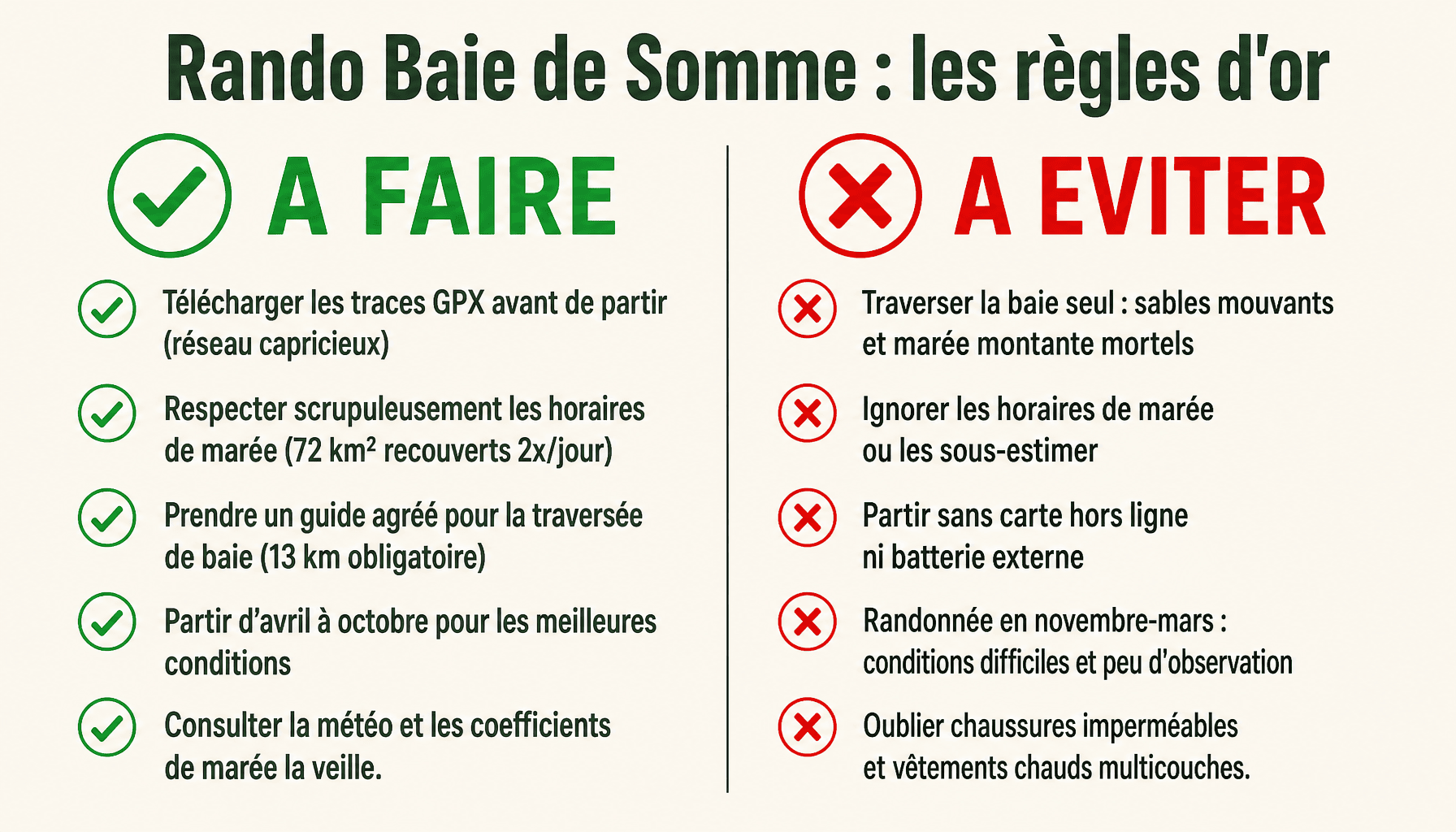 Guide pratique rando baie de somme : à faire et à éviter pour une sortie sécurisée