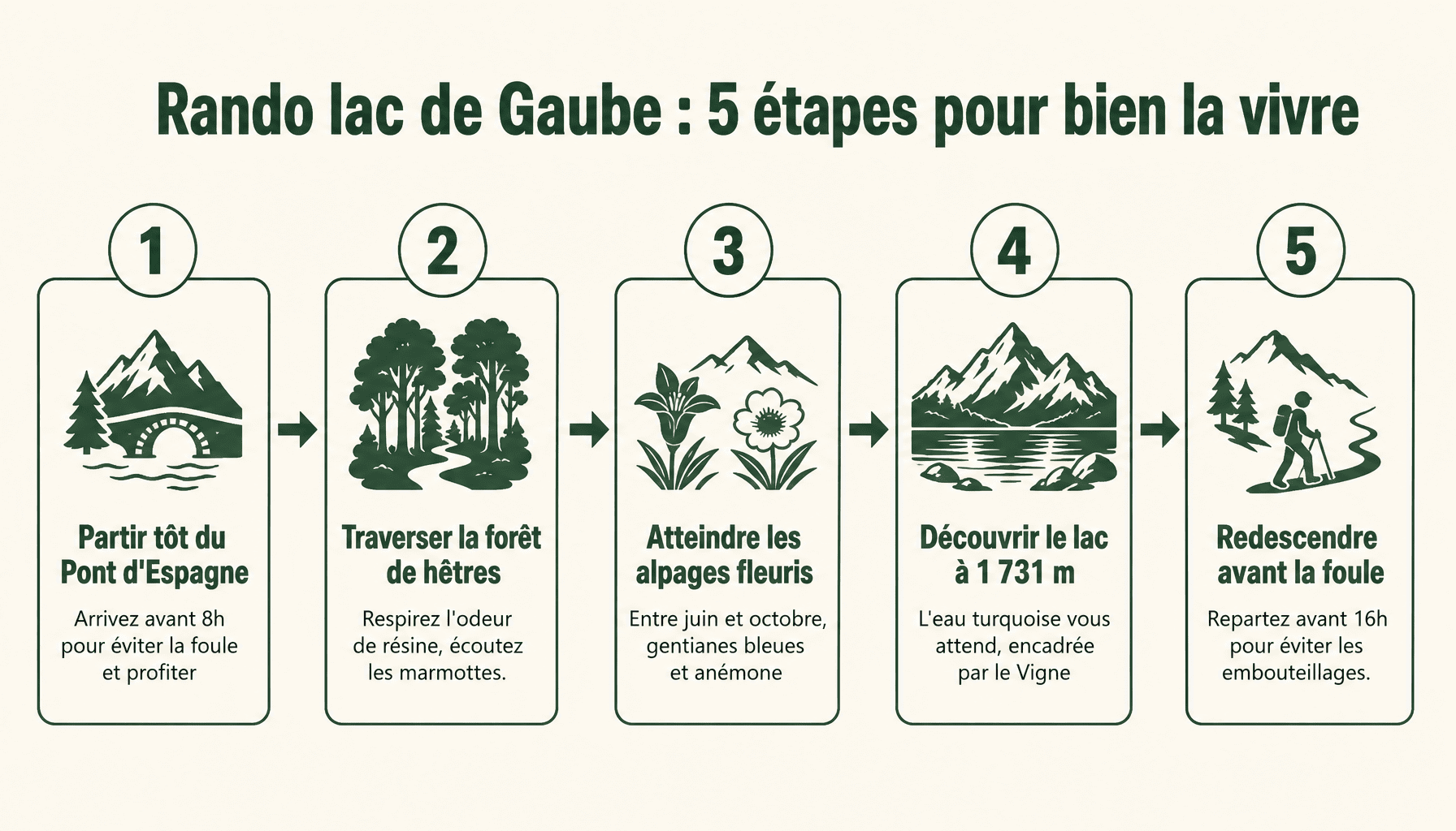 Guide en 5 étapes pour réussir sa rando lac de gaube depuis le Pont d'Espagne