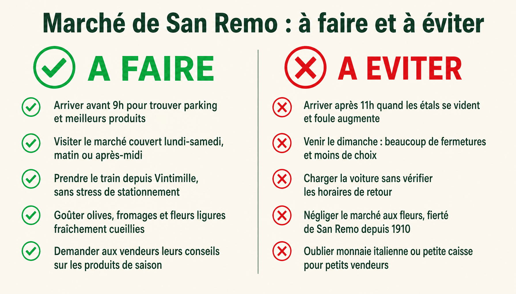 Conseils pratiques pour bien visiter le marché de San Remo en Ligurie